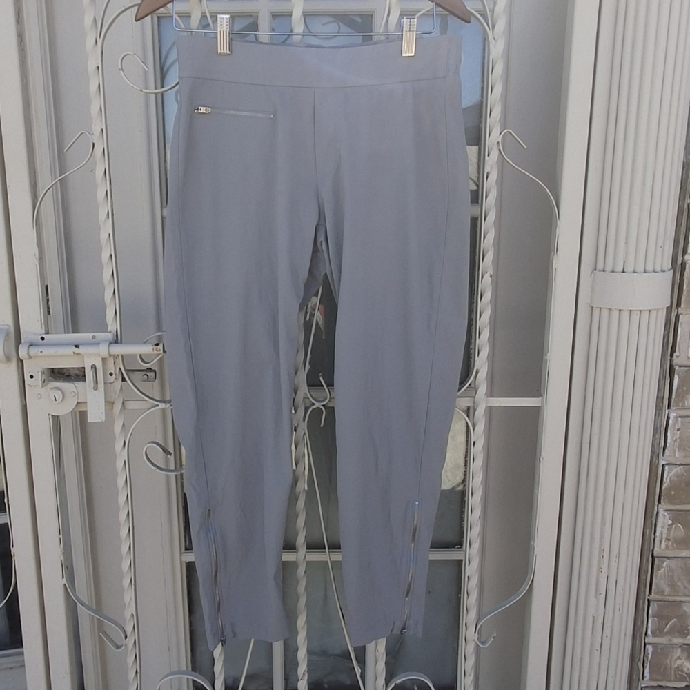 Athleta Mod Trekkie Crop Pants 291743-01 Gray Nylon Zipper Ankle Women Size 8 - Picture 5 of 16